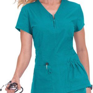 Brand new flattering teal scrub top- XS